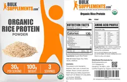 Label for Organic Rice Protein Powder 30 g