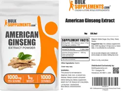 Label for American Ginseng Extract Powder 1000 mg