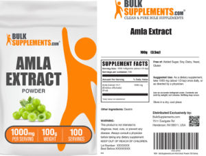 Label for Amla Extract Powder 1000 mg