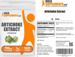 Label for Artichoke Extract Powder 750 mg