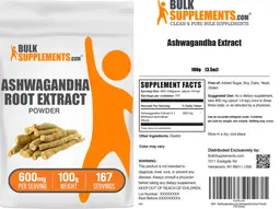 Label for Ashwagandha Root Extract Powder 600 mg