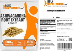 Label for Ashwagandha Root Extract Powder 600 mg