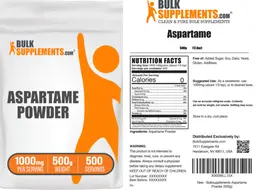 Label for Aspartame Powder 1000 mg