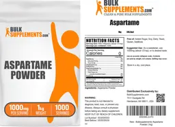 Label for Aspartame Powder 1000 mg