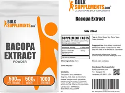 Label for Bacopa Extract Powder 500 mg
