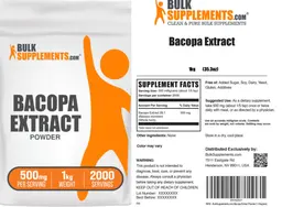 Label for Bacopa Extract 500 mg
