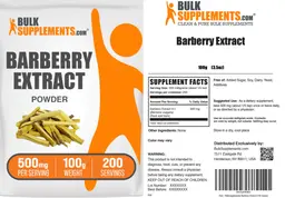 Label for Barberry Extract Powder 500 mg