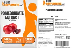 Label for Pomegranate Extract Powder 500 mg