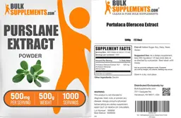 Label for Portulaca Oleracea Extract Powder 500 mg