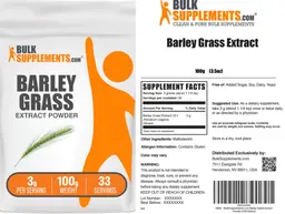 Label for Barley Grass Extract Powder 3 g