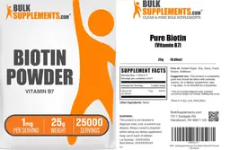 Label for Biotin Powder 1 mg