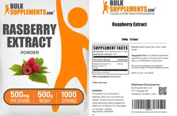 Label for Raspberry Extract Powder 500 mg