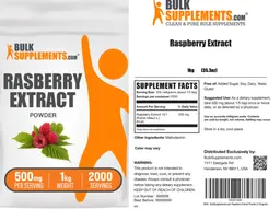 Label for Raspberry Extract Powder 500 mg