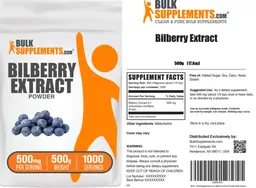 Label for Bilberry Extract Powder 500 mg