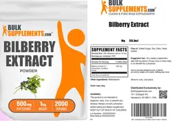 Label for Bilberry Extract Powder 500 mg