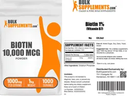 Label for Biotin 10,000 mcg Powder