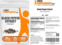 Label for Black Pepper Extract Powder 20 mg