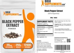 Label for Black Pepper Extract Powder 20 mg