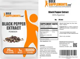 Label for Black Pepper Extract Powder 20 mg