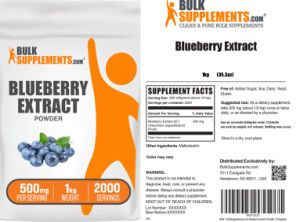 Label for Blueberry Extract Powder 500 mg