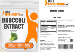 Label for Broccoli Extract Powder 500 mg
