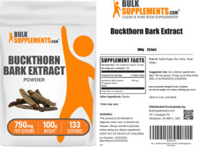 Label for Buckthorn Bark Extract Powder 750 mg