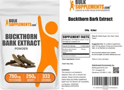 Label for Buckthorn Bark Extract Powder 750 mg