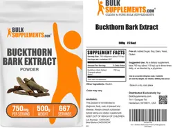 Label for Buckthorn Bark Extract Powder 750 mg