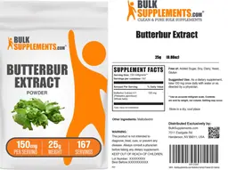 Label for Butterbur Extract Powder 150 mg