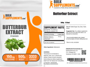 Label for Butterbur Extract Powder 150 mg