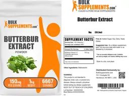 Label for Butterbur Extract Powder 150 mg