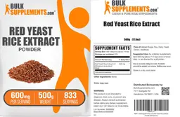 Label for Red Yeast Rice Extract Powder 600 mg
