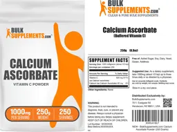 Label for Calcium Ascorbate Vitamin C Powder 1000 mg