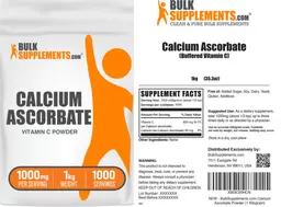 Label for Calcium Ascorbate Powder 1000 mg