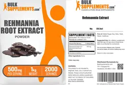 Label for Rehmannia Root Extract Powder 500 mg
