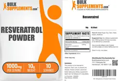 Label for Resveratrol Powder 1000 mg