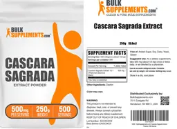 Label for Cascara Sagrada Extract Powder 500 mg