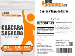 Label for Cascara Sagrada Extract Powder 500 mg