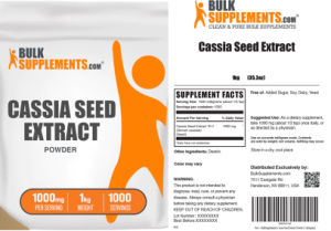 Label for Cassia Seed Extract Powder 1000 mg