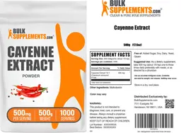 Label for Cayenne Extract Powder 500 mg