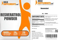 Label for Resveratrol Powder 1000 mg