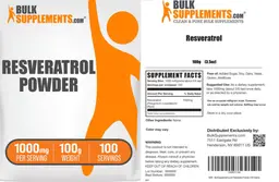 Label for Resveratrol Powder 1000 mg