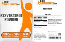 Label for Resveratrol Powder 1000 mg