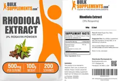 Label for Rhodiola Extract 3% Rosavin Powder 500 mg
