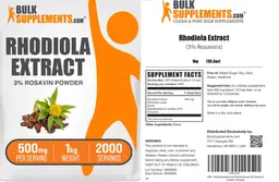 Label for Rhodiola Extract 3% Rosavin Powder 500 mg