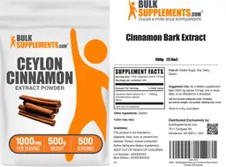 Label for Ceylon Cinnamon Extract Powder 1000 mg