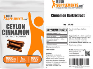 Label for Ceylon Cinnamon Extract Powder 1000 mg