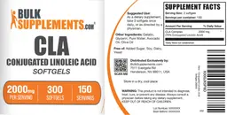 Label for CLA Conjugated Linoleic Acid 2000 mg Softgels