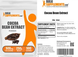 Label for Cocoa Bean Extract Powder 500 mg