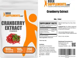Label for Cranberry Extract Powder 500 mg